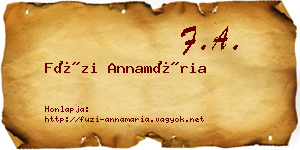 Füzi Annamária névjegykártya